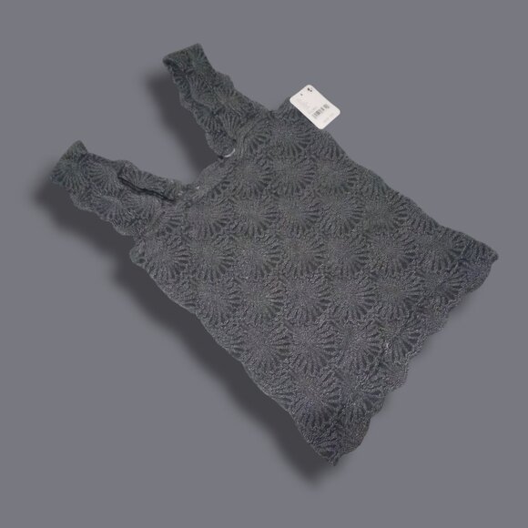 Free People (Intimately) • Love Letter Floral Knit Cami • M/L • Black • NEW 🏷️ - Picture 1 of 7
